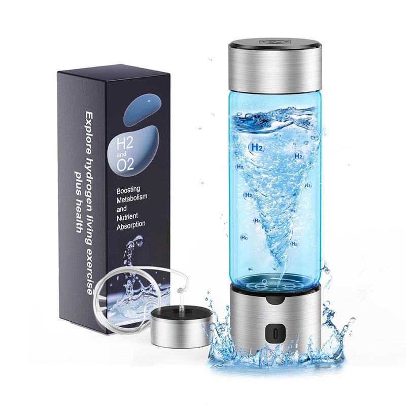 IJEUH Hydrogen Water Bottle Generator Portable Hydrogen Water Maker with SPE/PEM Technology, 460ml Rechargeable Ionizer Machine for Home, Office, Travel, Sports 3000PPB in 3 Mins - Image 1